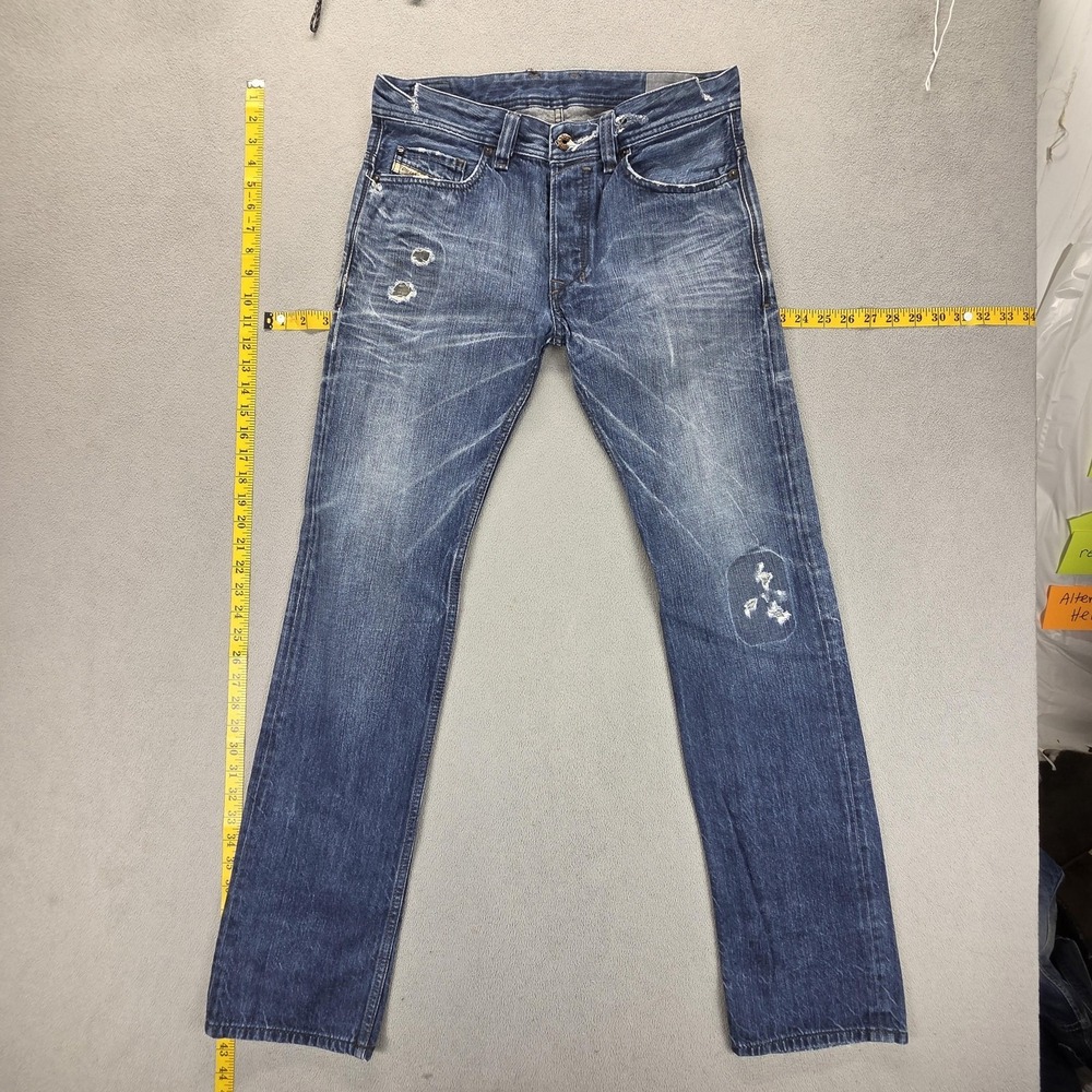Diesel Jeans Mens 29x32 Safado Regular Slim‎ Straight Whiskers Honeycomb 0834A